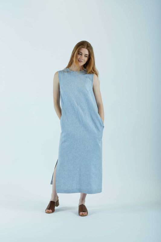 Kleid FRIEDE tintenblau gestreift